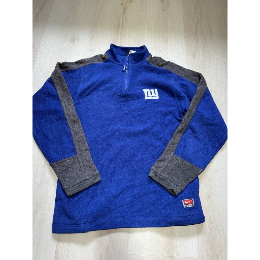 Youth 2000s Nike NFL New York Giants 1/4 Embroidered Fleece Jacket Size XL 20